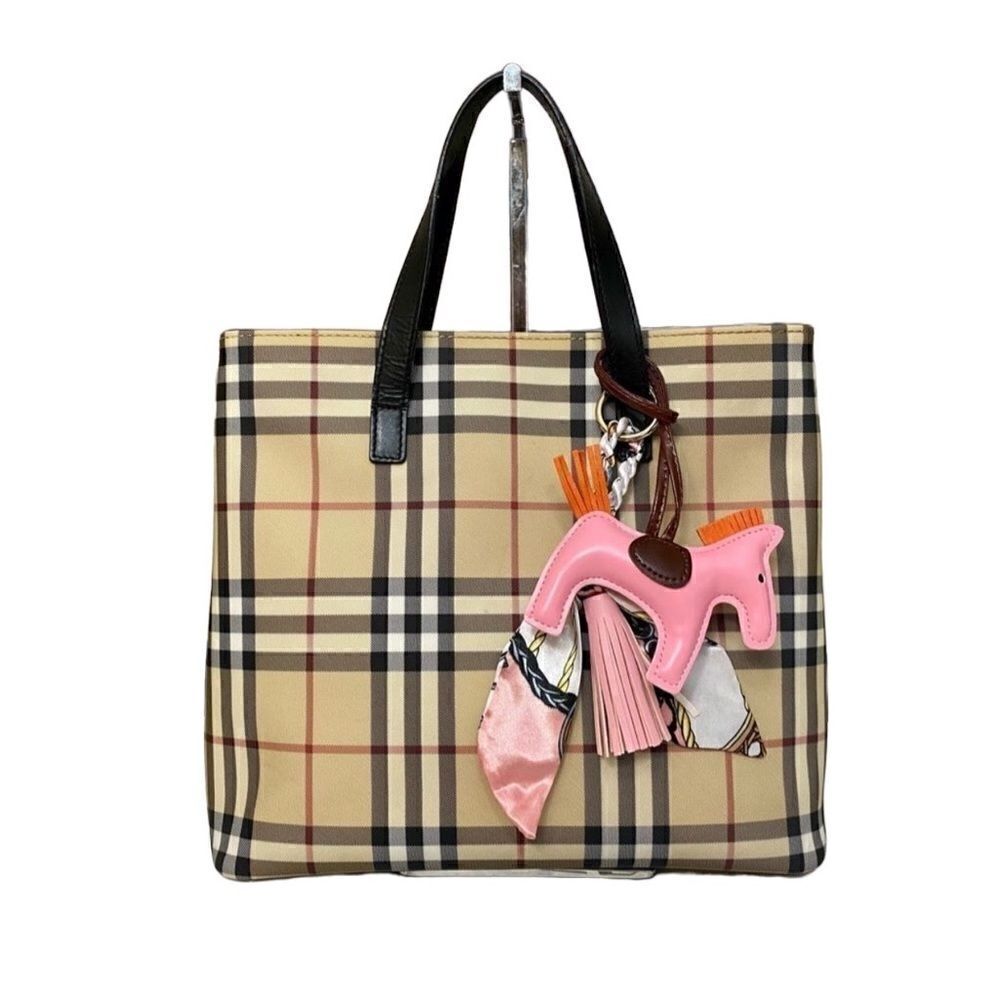 BURBERRY Nova Check Canvas Leather Handbag 👜